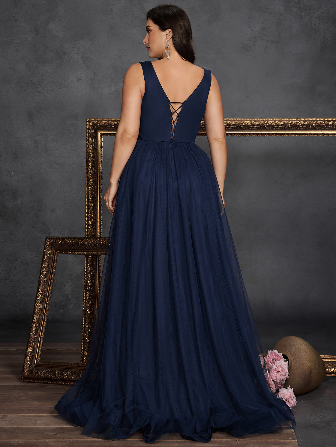 Elegant Large-sized Contrast Lace Beaded Net Skirt Is Suitable For Women. - BLUEPLUM Luxury | Blue Plum
