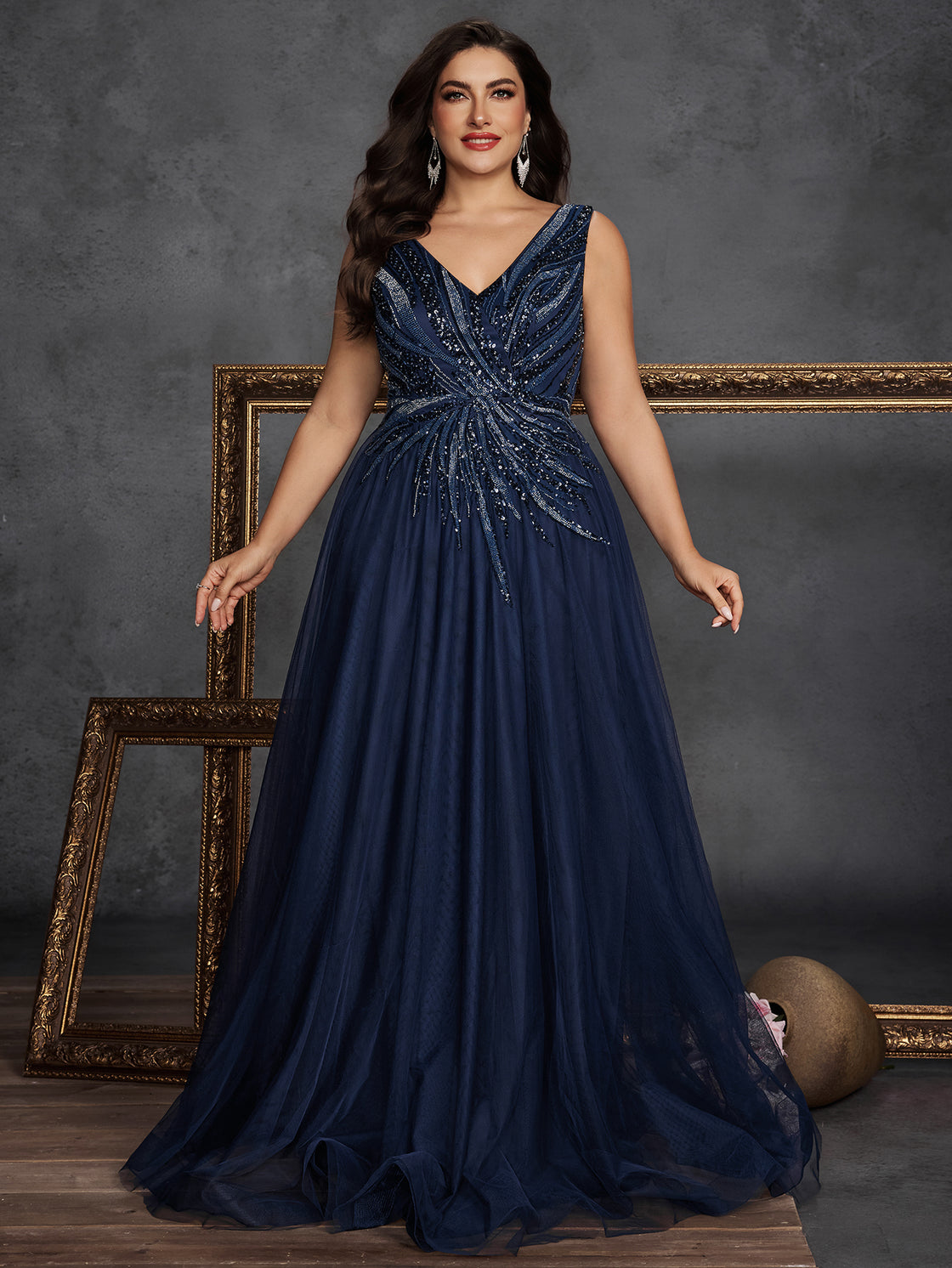 Elegant Large-sized Contrast Lace Beaded Net Skirt Is Suitable For Women. - BLUEPLUM Luxury | Blue Plum