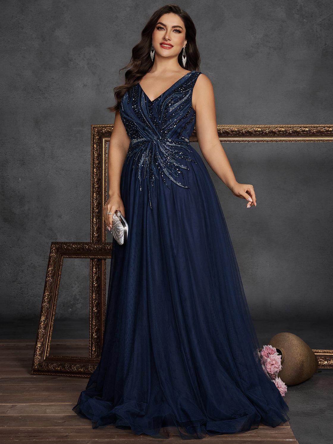 Elegant Large-sized Contrast Lace Beaded Net Skirt Is Suitable For Women. - BLUEPLUM Luxury | Blue Plum