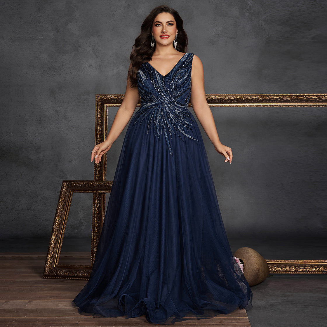 Elegant Large-sized Contrast Lace Beaded Net Skirt Is Suitable For Women. - BLUEPLUM Luxury | Blue Plum