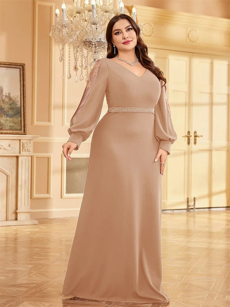 Bellissima Green V-Neck Evening Dress