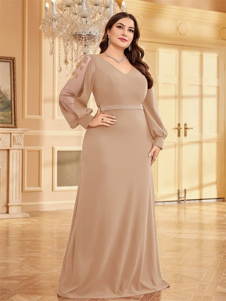 Bellissima Green V-Neck Evening Dress