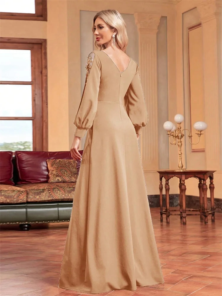 Bellissima Green V-Neck Evening Dress | Blue Plum - Blue Plum