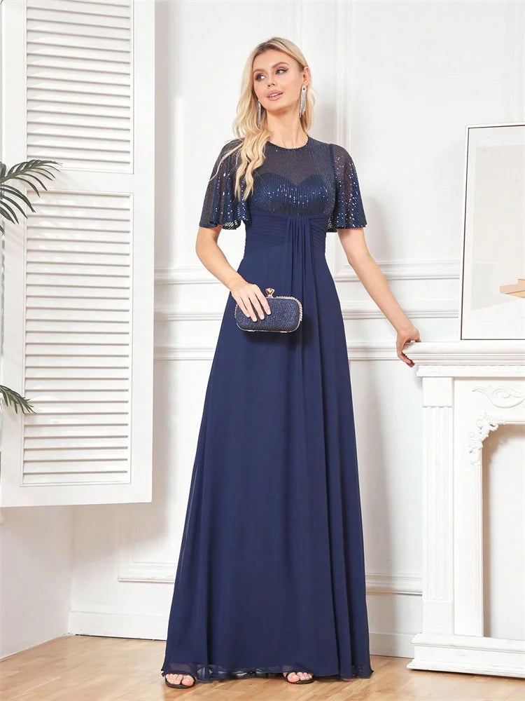 BLUEPLUM Elegant Sequins Evening Dress - Blue Prom Cocktail Dress | Blue Plum - Blue Plum