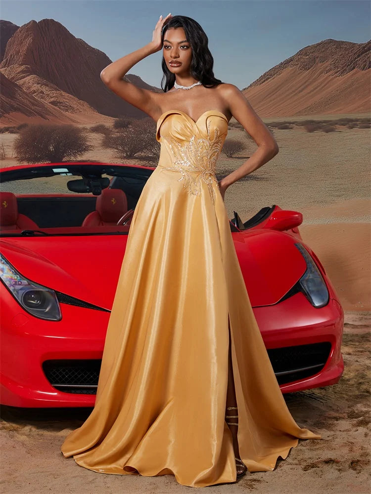 BLUEPLUM Gold Sequin Luxury Formal Evening Dress | Blue Plum - Blue Plum