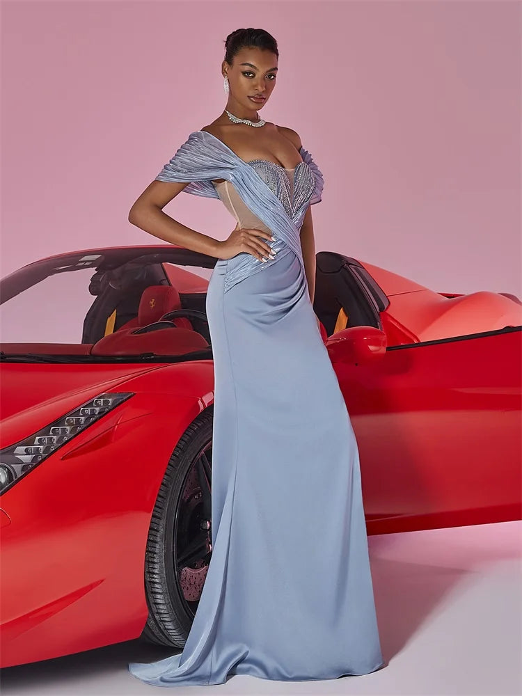 Exquisite Blueplum Mermaid Evening Dress | Blue Plum - Blue Plum