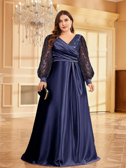 Navy Sequin Evening Gown | Blue Plum - Blue Plum