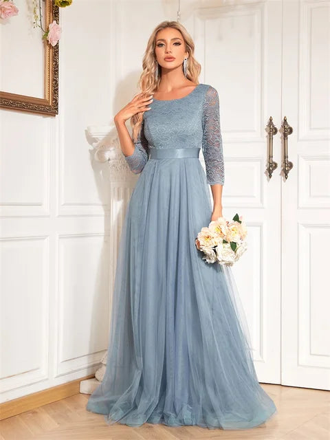 Luxury BluePlum Chiffon Bridesmaid Maxi Dress 2024 | Blue Plum - Blue Plum