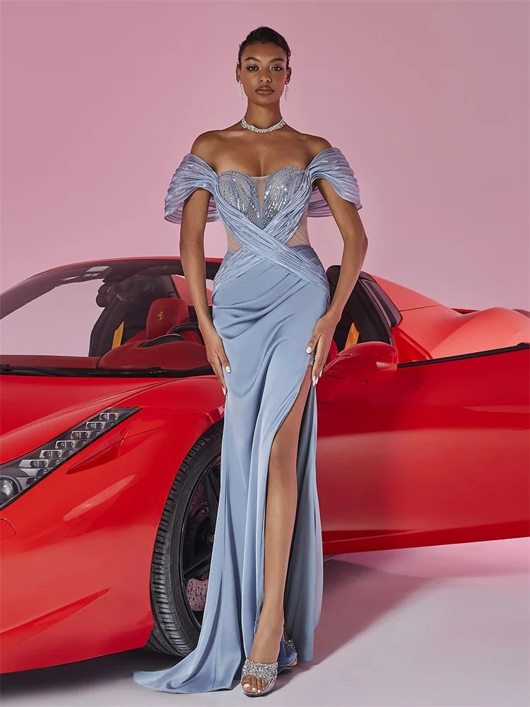 Exquisite Blueplum Mermaid Evening Dress | Blue Plum - Blue Plum