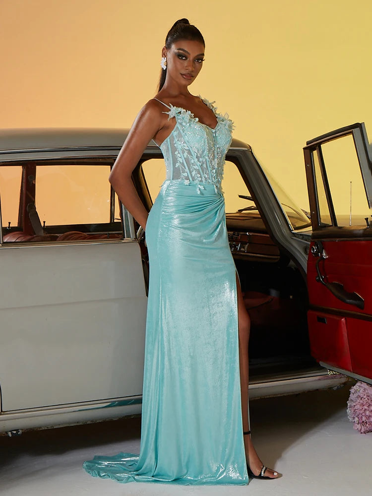 Sparkly Sequin Mermaid Evening Dress - BLUEPLUM Luxury | Blue Plum - Blue Plum
