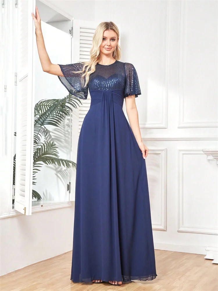 BLUEPLUM Elegant Sequins Evening Dress - Blue Prom Cocktail Dress | Blue Plum - Blue Plum