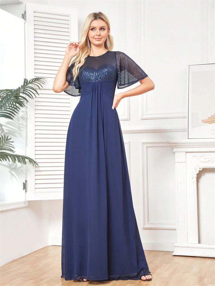BLUEPLUM Elegant Sequins Evening Dress - Blue Prom Cocktail Dress | Blue Plum - Blue Plum