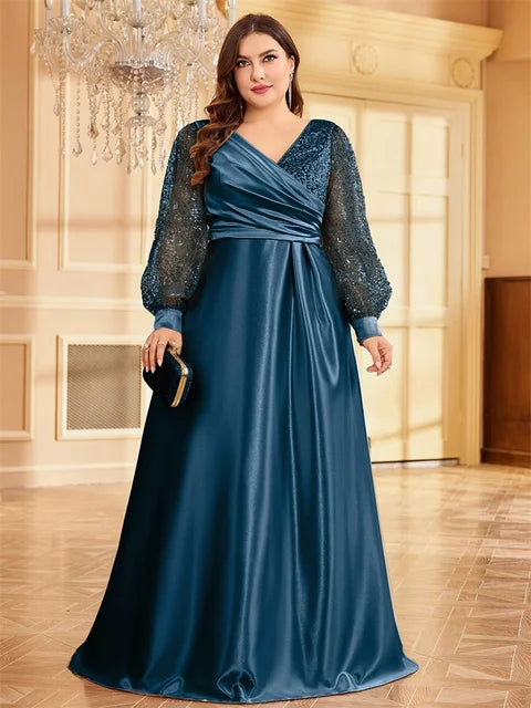 Navy Sequin Evening Gown | Blue Plum - Blue Plum