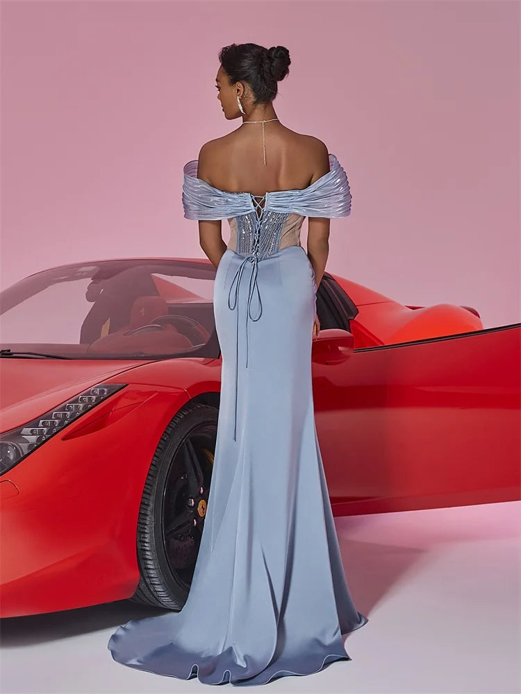 Exquisite Blueplum Mermaid Evening Dress | Blue Plum - Blue Plum