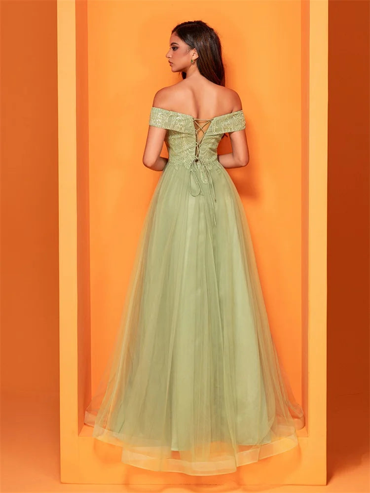 BluePlum Off-the-Shoulder Bridesmaid Party Dress | Blue Plum - Blue Plum