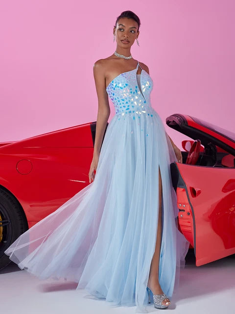 Blue Plum Bow Bridesmaid Dress - Elegant Tulle Luxury Gown | Blue Plum - Blue Plum
