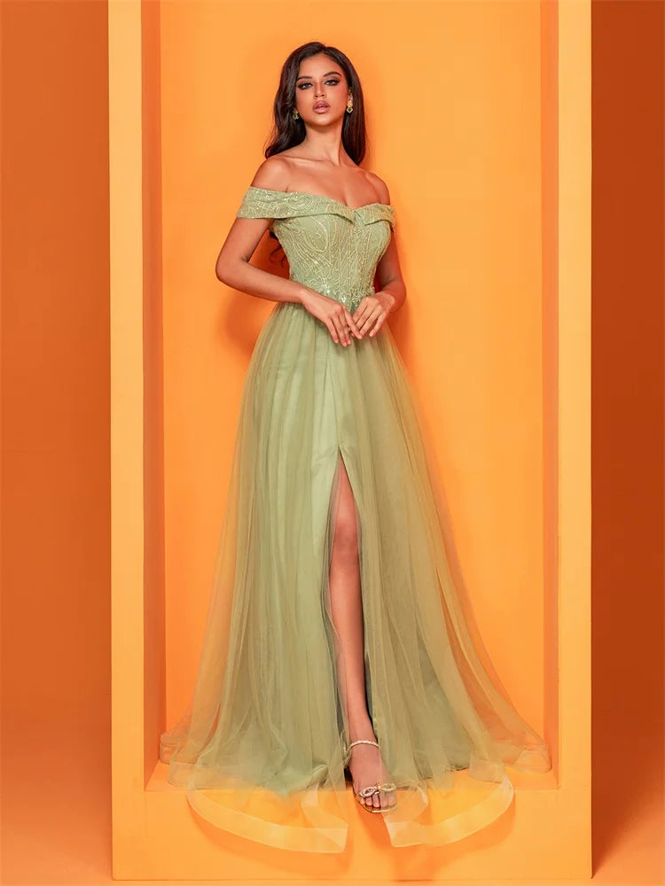 BluePlum Off-the-Shoulder Bridesmaid Party Dress | Blue Plum - Blue Plum