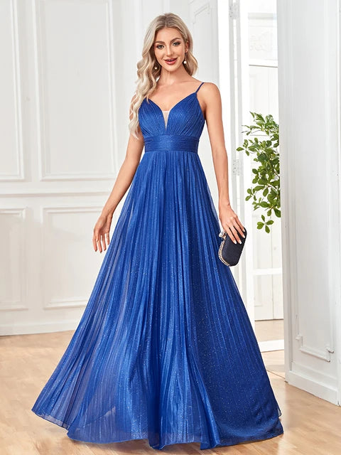 BLUEPLUM Elegant Green Evening Dress - Backless A-line Gown | Blue Plum - Blue Plum