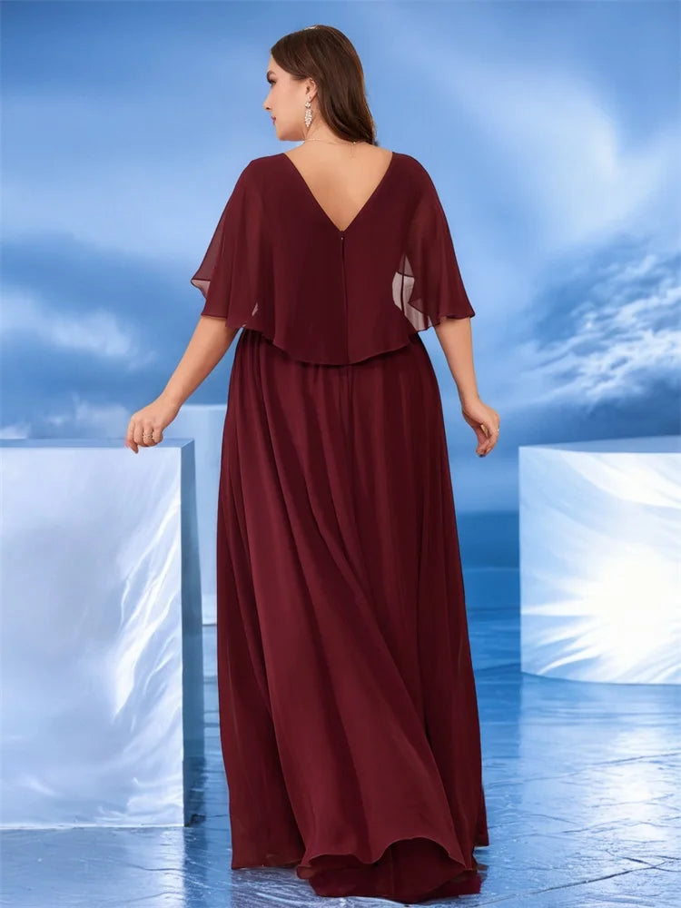 BluePlum Plus Size Chiffon Evening Dress | Blue Plum - Blue Plum