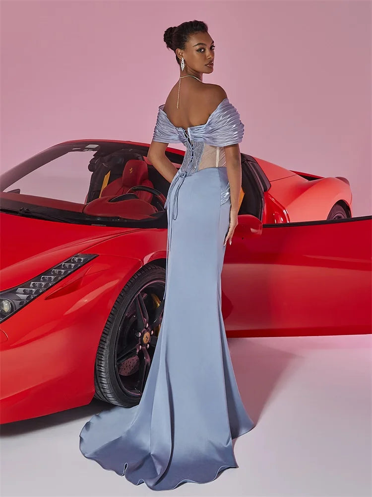 Exquisite Blueplum Mermaid Evening Dress | Blue Plum - Blue Plum