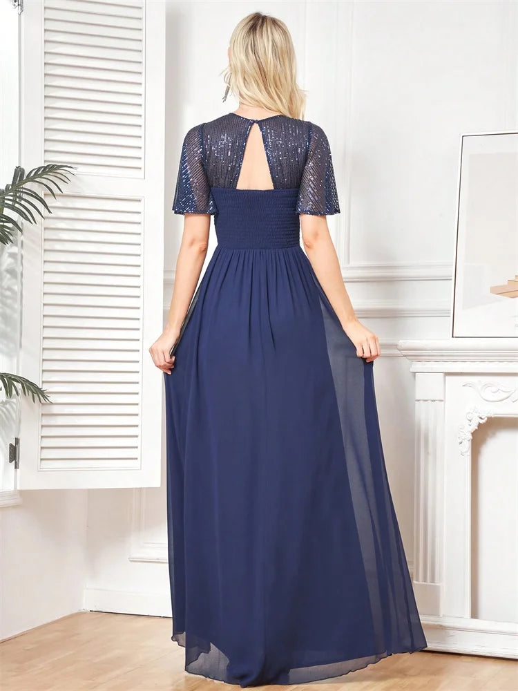 BLUEPLUM Elegant Sequins Evening Dress - Blue Prom Cocktail Dress | Blue Plum - Blue Plum