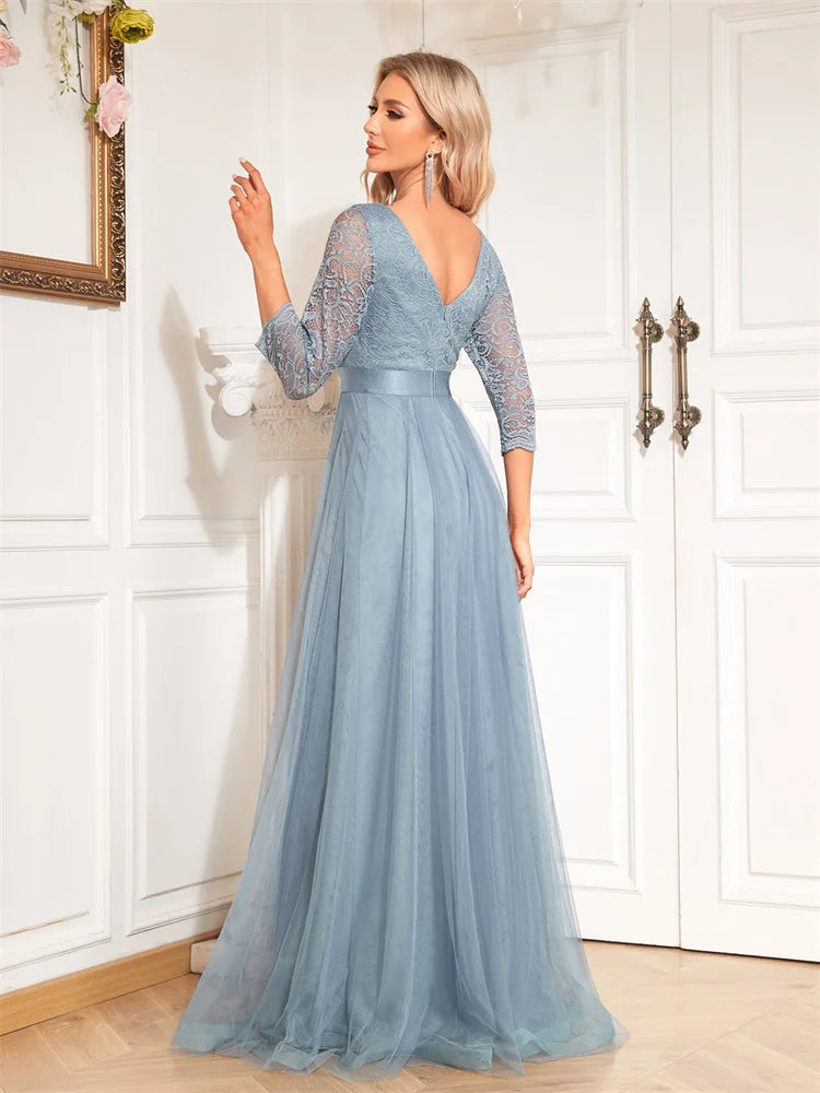 Luxury BluePlum Chiffon Bridesmaid Maxi Dress 2024 | Blue Plum - Blue Plum