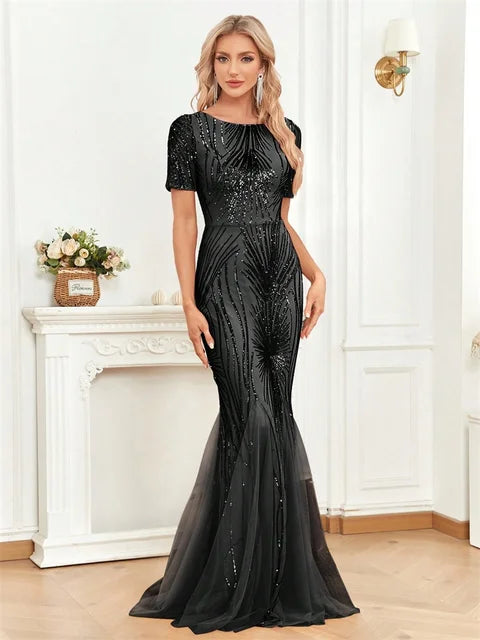 Blueplum Sequin Mermaid Evening Dress for Women | Blue Plum - Blue Plum