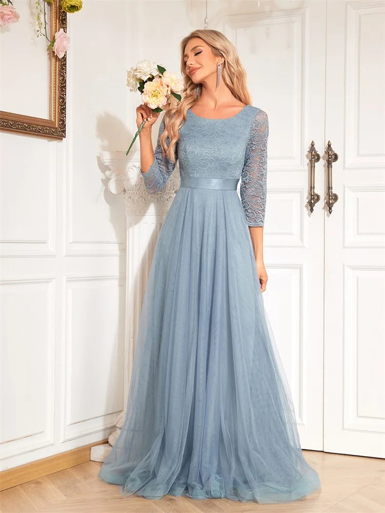 Luxury BluePlum Chiffon Bridesmaid Maxi Dress 2024 | Blue Plum - Blue Plum