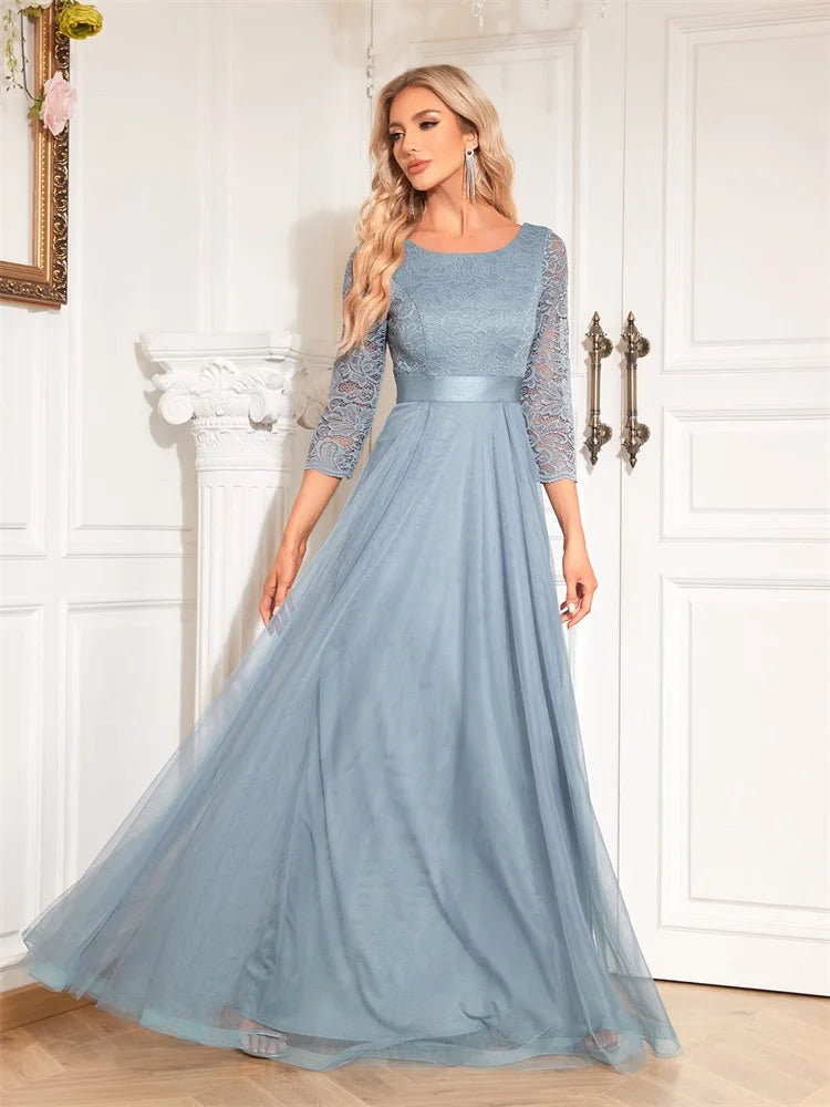 Luxury BluePlum Chiffon Bridesmaid Maxi Dress 2024 | Blue Plum - Blue Plum