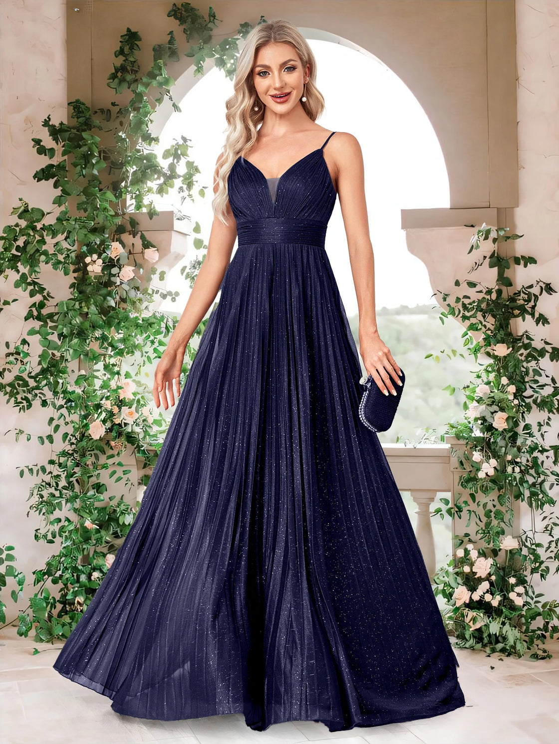 BLUEPLUM Elegant Green Evening Dress - Backless A-line Gown | Blue Plum - Blue Plum