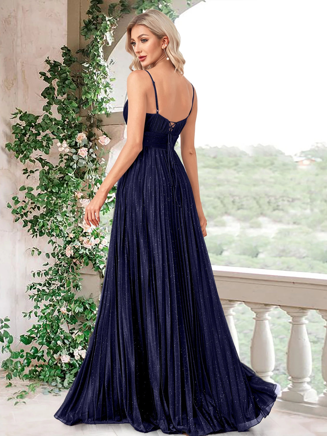 BLUEPLUM Elegant Green Evening Dress - Backless A-line Gown | Blue Plum - Blue Plum