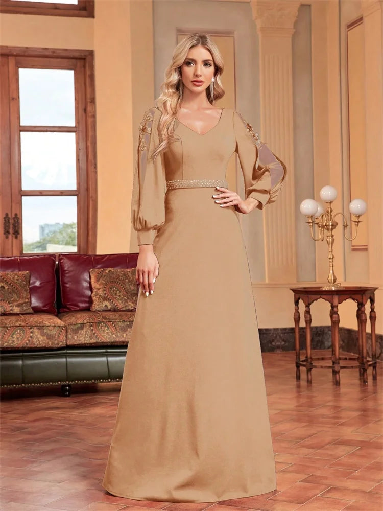 Bellissima Green V-Neck Evening Dress | Blue Plum - Blue Plum