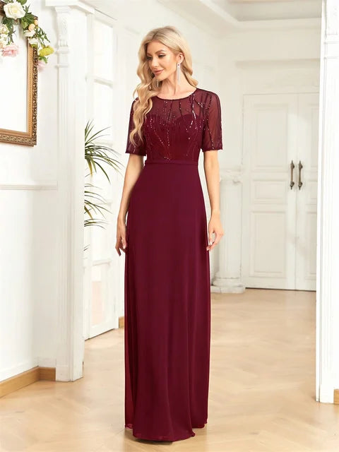 BLUEPLUM Elegant Blue Sequin Formal Maxi Prom Dress | Blue Plum - Blue Plum