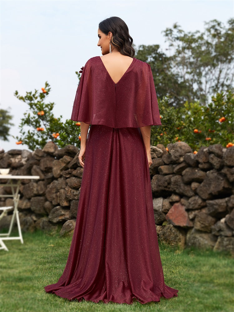 BluePlum Elegant Shining Short sleeve Navy Formal Evening Dress Long 2024 Luxury Women Wedding Party Dress Cocktail Prom Gowns | Blue Plum